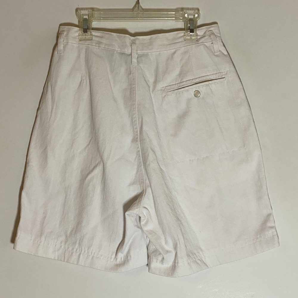 Vintage Browning St Shorts Juniors 9/10 White Pleated Chino High Waist Twill - Picture 11 of 16